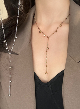 2025新款金色流苏项链小众锁骨链
