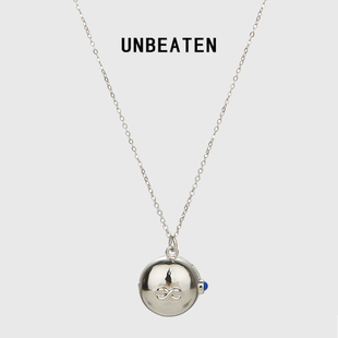 UNBEATEN银球吊坠项链韩国ins小众设计高级气质简约毛衣链配饰品
