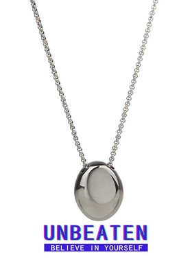 unbeaten高级感椭圆吊坠毛衣链