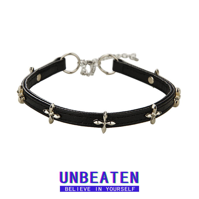 UNBEATEN复古十字架choker项圈女小众高级感甜酷辣妹项链皮质颈链,饰品/流行首饰/时尚饰品新,项链,淘宝优惠券,粉丝福利购,淘宝优惠卷