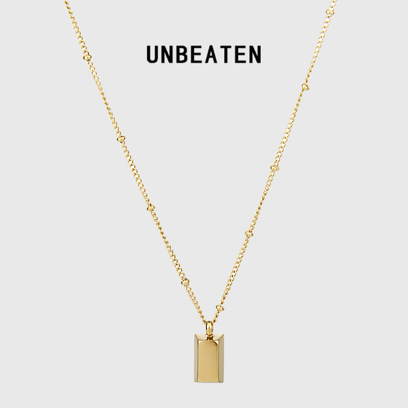 UNBEATEN钛钢小金条项链女2025新款爆款轻奢小众高级感锁骨链配饰
