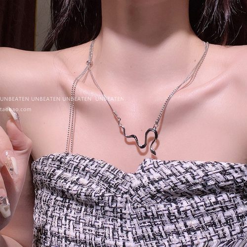 unbeaten蛇形双层叠戴项链女