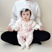 婴儿衣服春秋碎花连体衣女婴春装 洋气百天公主哈衣 宝宝假两件套装