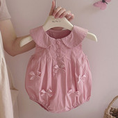 女宝宝夏装 包屁衣新生儿百天满月婴儿衣服公主哈衣爬服夏季 连体衣