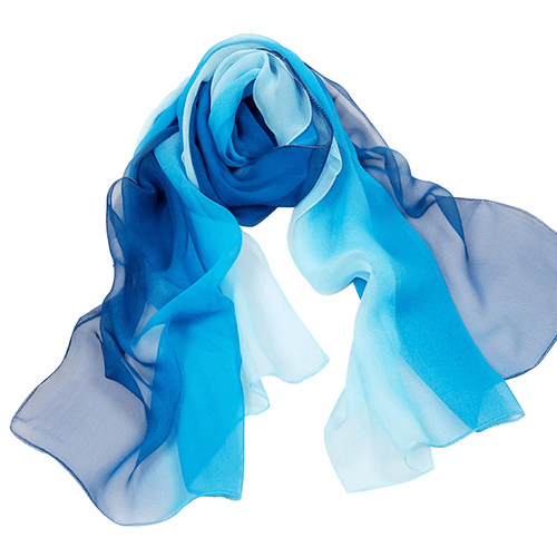 纯色渐变色纱巾培训形体礼仪丝巾