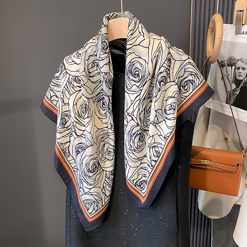 双面印花丝巾大方巾百搭洋气披肩
