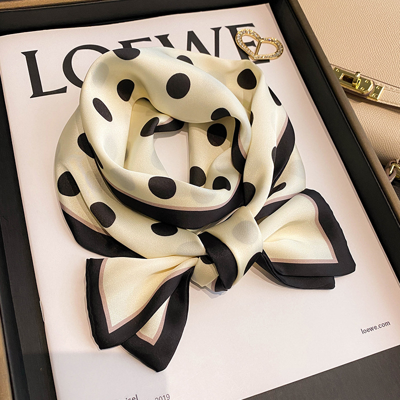 复古波点小丝巾女领巾飘带发带