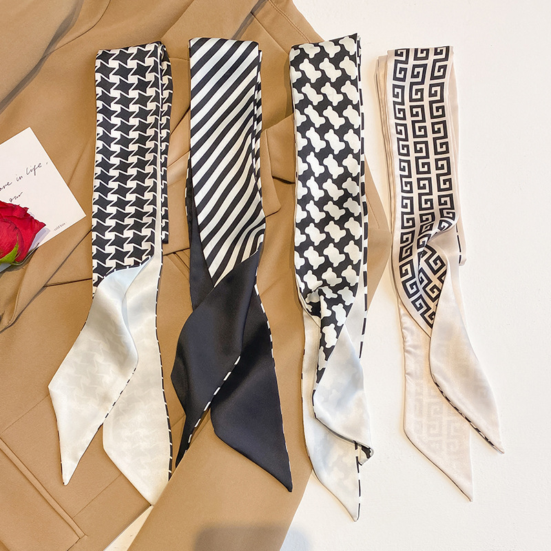 韩版长条小丝巾女百搭飘带领巾