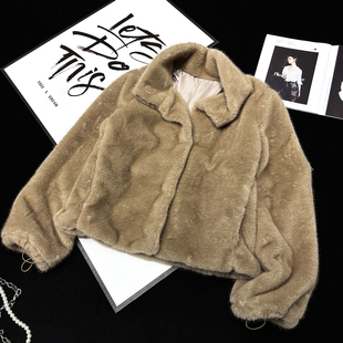 CCA自制小众大牌风立领短款 女 毛毛仿皮草外套氛围感毛绒夹克开衫