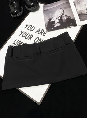 CCA自制辣妹风超辣基础款低腰半身裙性感纯欲黑色迷你短裙西装裙