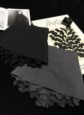 CCA自制设计感纯欲风高腰包臀西装裙裤木耳边短裤A字裙辣妹短裙女