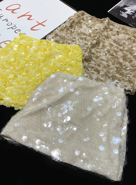 CCA自制ins亮闪闪夜店风辣妹半身裙大亮片反光A字裙演出时髦短裙