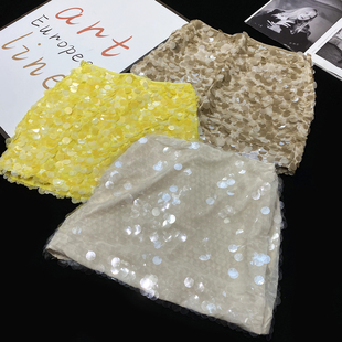 CCA自制ins亮闪闪夜店风辣妹半身裙大亮片反光A字裙演出时髦短裙