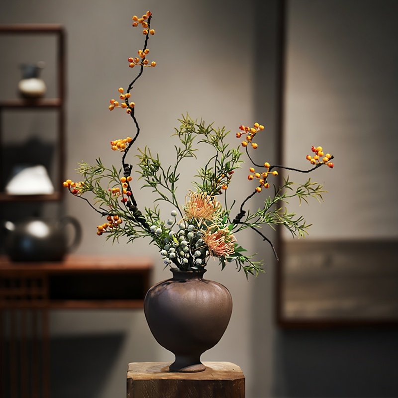 宋代美学陶瓷花瓶禅意中式摆件民宿酒馆高级花艺玄关侘寂中古装饰,家居饰品,花瓶,淘宝优惠券,粉丝福利购,淘宝优惠卷