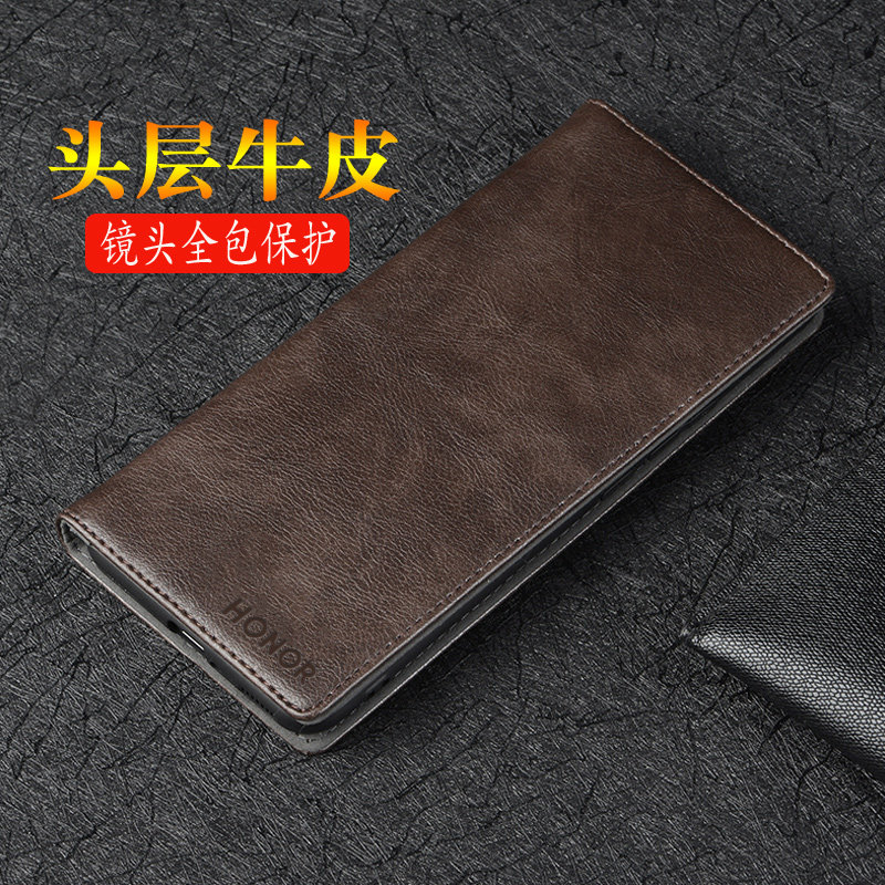 适用荣耀WINRT手机壳新款真皮镜头全包防摔外壳 荣耀WIN保护套商务磁吸翻盖皮套头层牛皮保护套男款女款