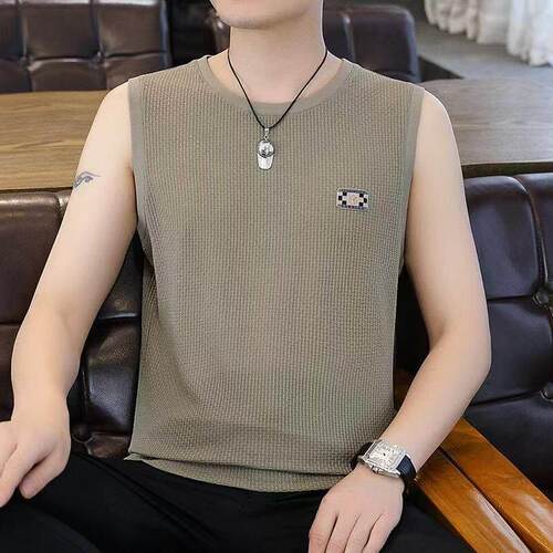 夏季新款背心无袖新中式提花T恤薄款男士坎肩运动休闲百搭汗背心