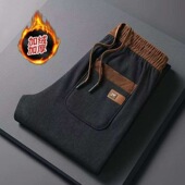 大码 休闲长裤 男士 秋冬季 保暖裤 子男宽松直筒加绒裤 运动裤 灯芯绒裤