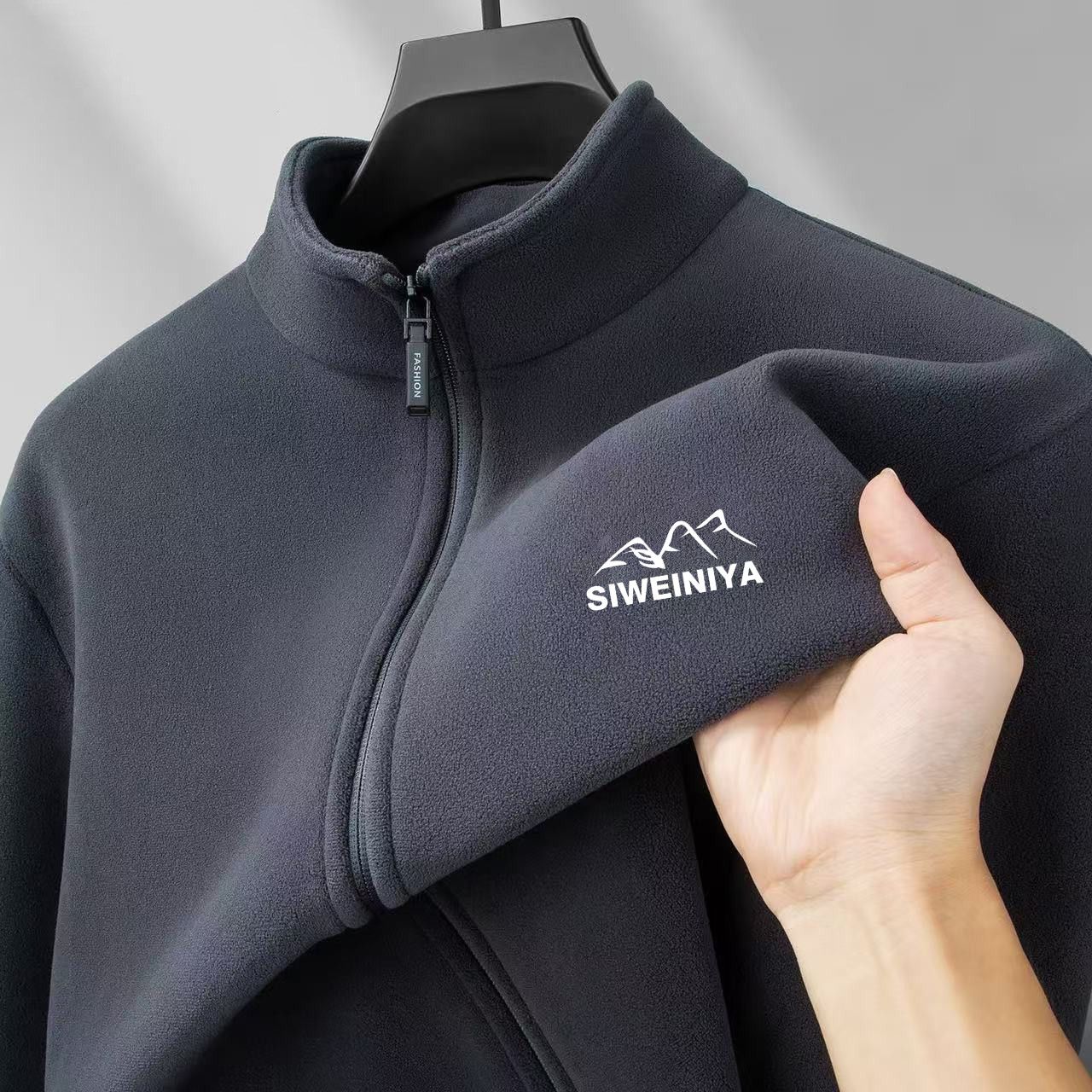 潮牌时尚百搭秋冬季保暖抓绒衣重磅耐磨耐穿加厚摇粒绒外套上衣