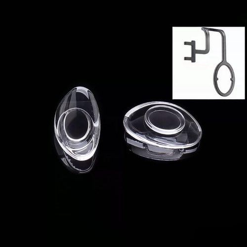 眼镜鼻托硅胶椭圆形卡入式嵌入式减压鼻垫透明色鼻梁眼镜配件大全