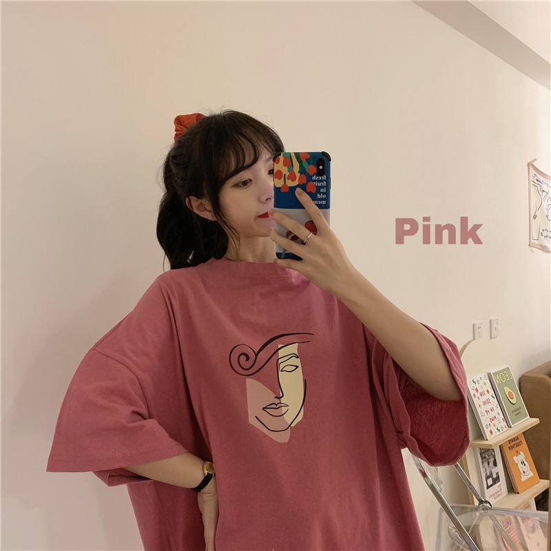 Real photo 2021 new half sleeve bottomed shirt women's summer loose Korean lazy style versatile short sleeve T-shirt