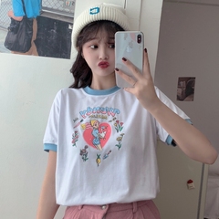 實拍 新款夏裝圓領短袖可愛t恤女短袖閨蜜裝