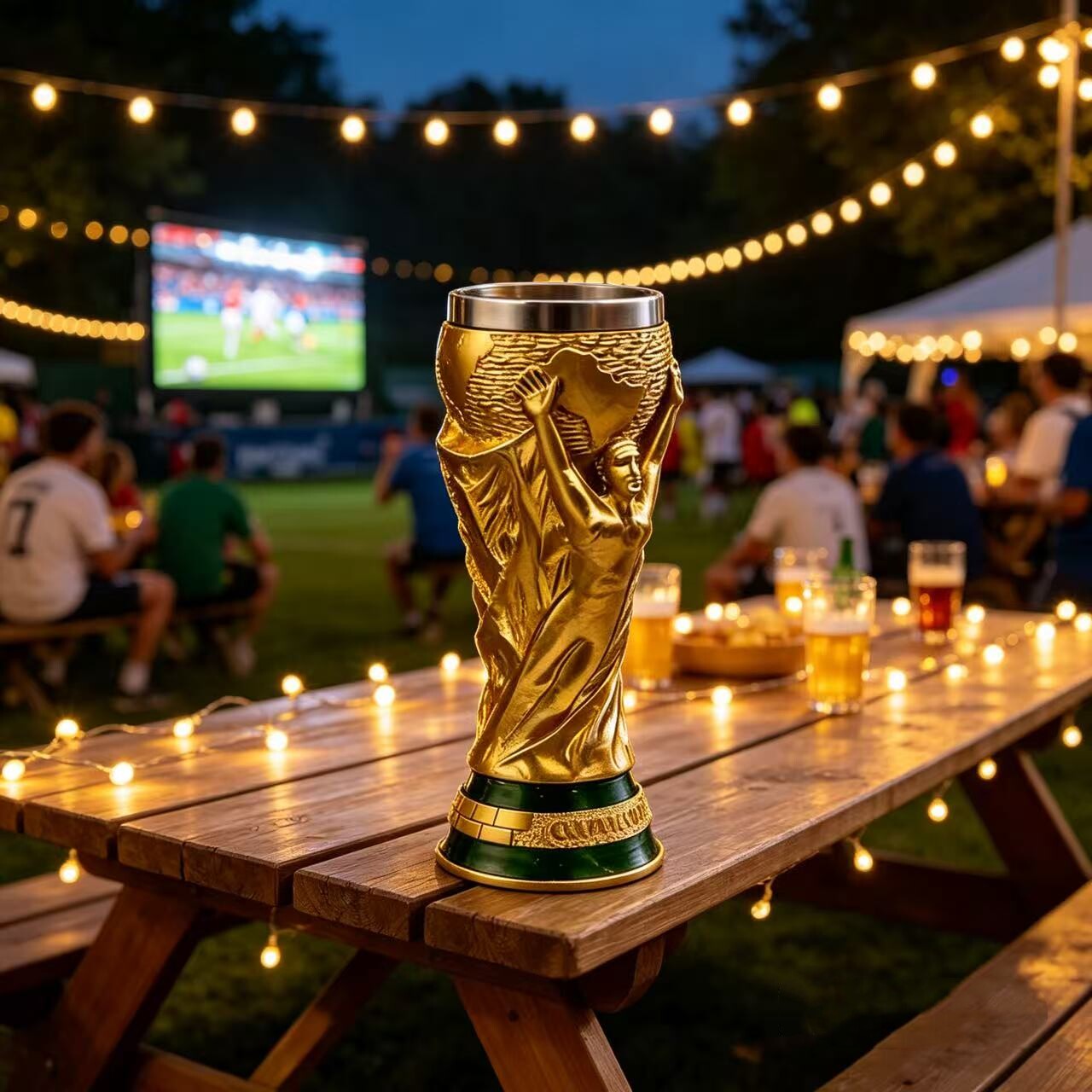 美加墨大力神世界杯啤酒杯金属奖杯造型高端收藏足球杯酒吧纪念品