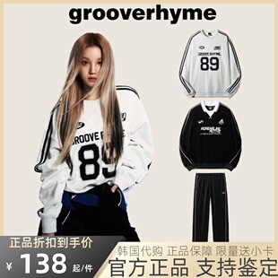 【官方】grooverhyme卫衣女宋雨琦同款美式复古宽松情侣套装