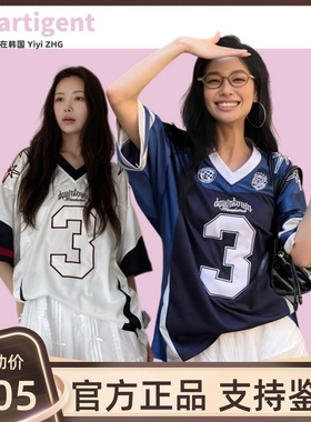 【官方正品】Lartigent美式复古球衣女运动休闲百搭情侣短袖T恤