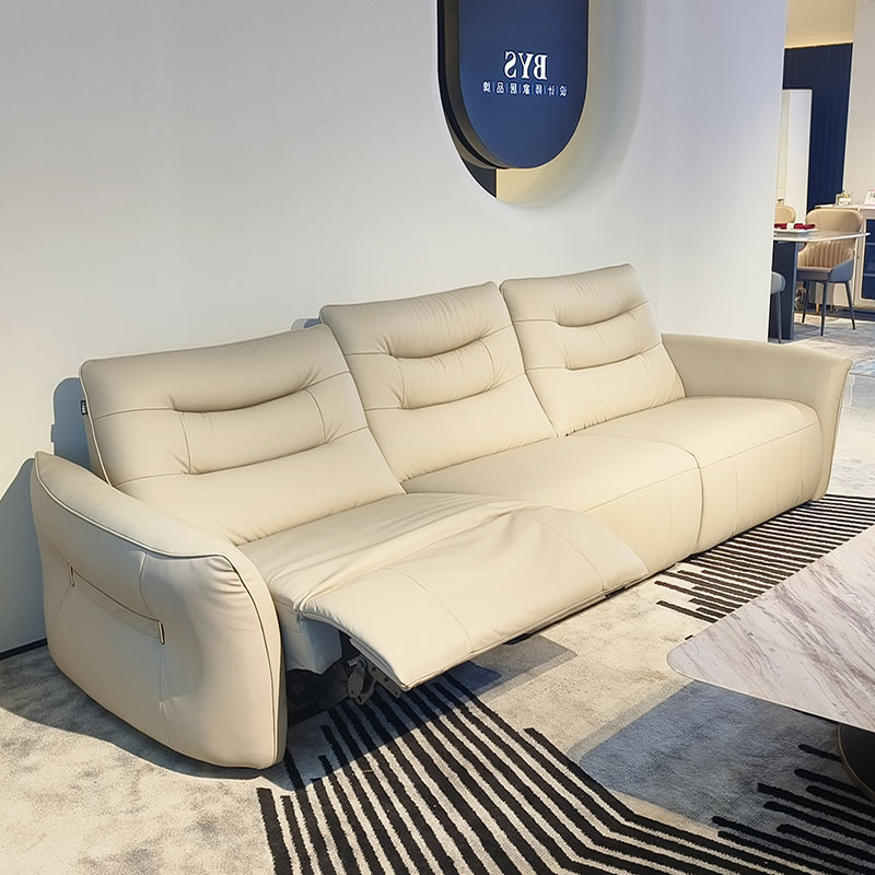 头层牛皮零靠墙直排功能电动沙发