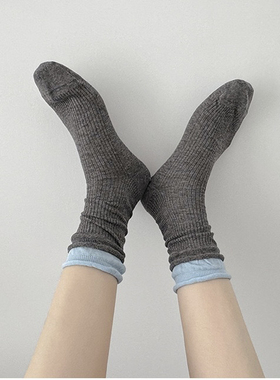 灰色系配蓝还有点学院气息!撞色拼接可堆可直慵懒随意~夏天穿好韩