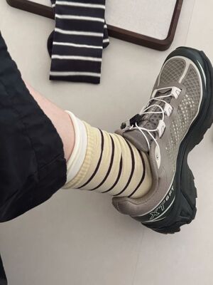 沦陷惹·小鸡儿黄条纹wa+球鞋！！好清爽！！超美配色 喜欢惨啦！