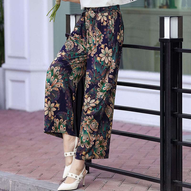 Summer wear Cotton silk Casual pants Middle and old age Wide leg pants square dance Ethnic style printing trousers dance Thin section trousersin the Women's clothing/Boutique , Pants , Casual pants  category - from Buy2taobao.com to provide professional Taobao agent buy service