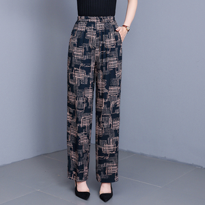 中老年棉绸裤子女士夏季2026新款妈妈休闲九分裤大码百搭直筒长裤