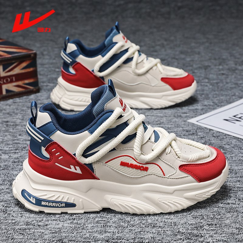 回力男鞋2026马年新款红色厚底老爹鞋运动休闲鞋耐磨防滑跑步鞋子