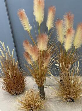新品仿真芦苇草狗尾干花假花