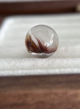 天然水晶·净体异象幻彩星光兔毛共生晶中晶 11.6mm