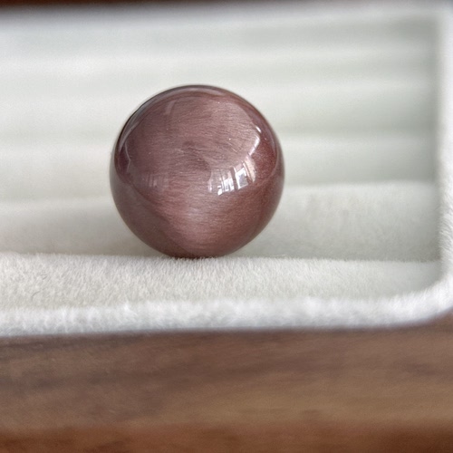 天然水晶·异象猫眼满发紫卷毛兔毛水晶珠｜11.3mm(已打孔）