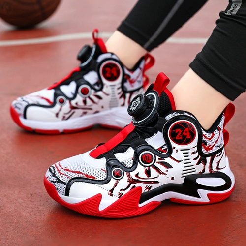 Детская баскетбольная форма для мальчиков, осенняя дышащая высокая нескользящая спортивная обувь, для бега