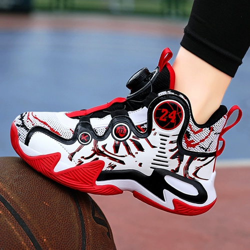 Детская баскетбольная форма для мальчиков, осенняя дышащая высокая нескользящая спортивная обувь, для бега