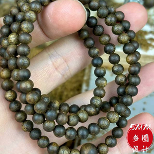 9分沉海南绿棋楠天然沉香手串真品5MM138颗手链女木沉香念珠文玩