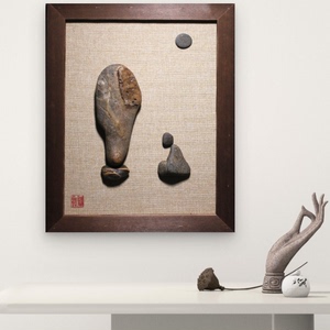 知物石头画摆件一物一拍