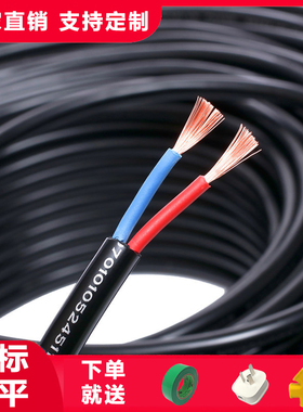 国标电线软线家用RVV电缆线护套线2/3芯充电电源线1.5/4/6/10平方