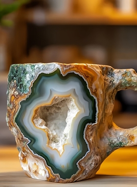 跨境矿物质杯子装饰品摆件矿石杯子Mineral Crystal Coffee Mugs