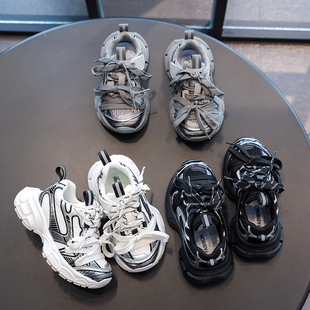 儿童老爹鞋女童休闲鞋秋冬新款运动鞋加绒男童鞋子轻便软底宝宝鞋