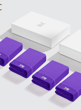 KC桑蚕丝抗菌男士紫色内裤男纯棉平角裤紫色短裤男平四角裤