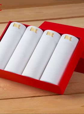 KC4条男士纯白内裤棉质平角内裤全棉短裤透气无染色棉内裤