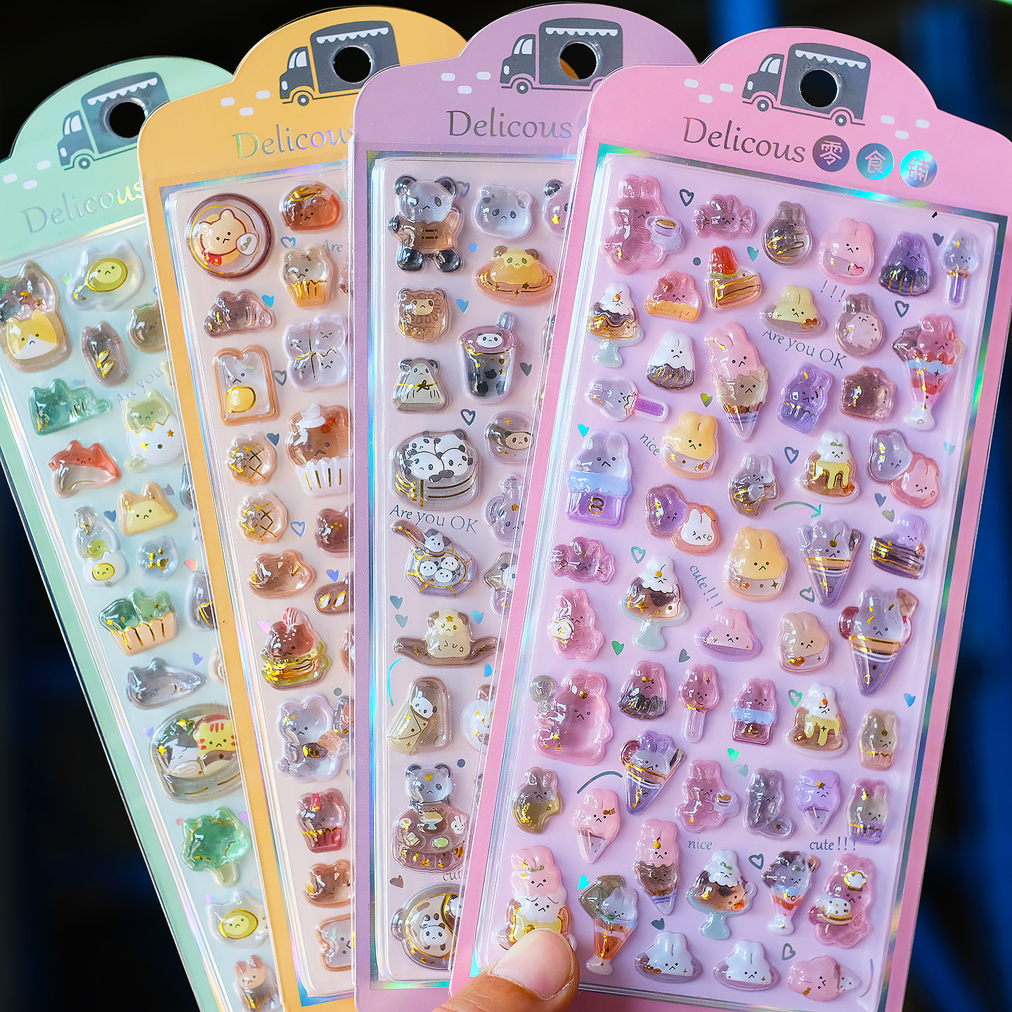 高颜值卡通熊猫兔子立体水晶浮雕贴纸亚克力钻石儿童女孩奖励贴画,玩具/童车/益智/积木/模型,贴纸,淘宝优惠券,粉丝福利购,淘宝优惠卷