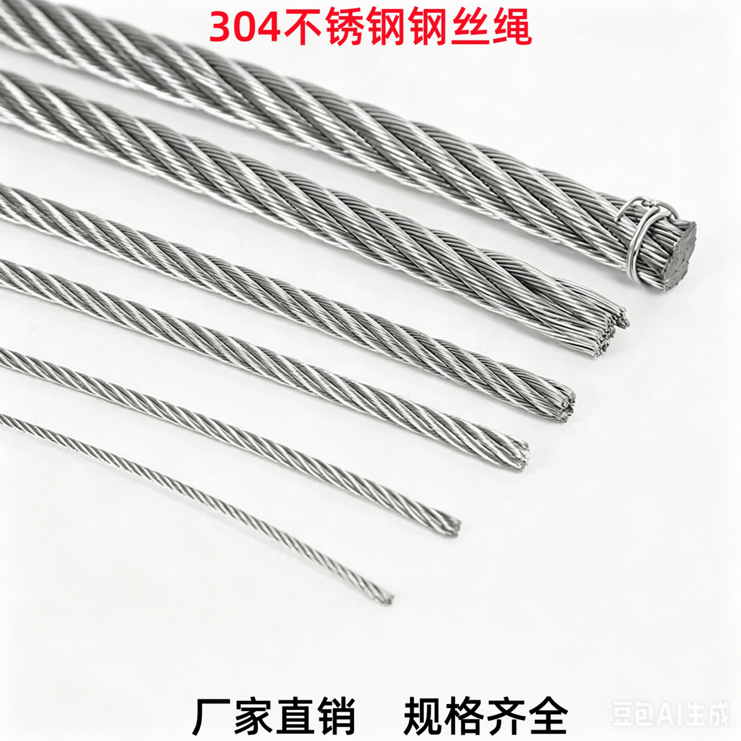 304不锈钢钢丝绳1234568mm图片