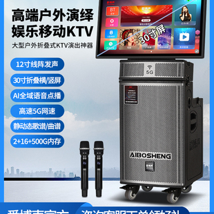 爱博声户外广场舞视频音响大功率专业家用KTV唱歌蓝牙移动K歌音箱