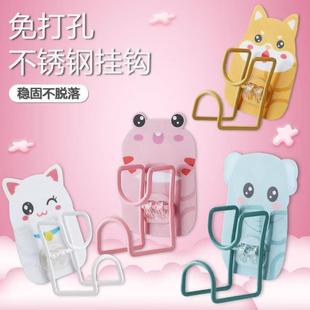 家用多功能免打孔脸盆挂钩  厨房浴室卡通款不锈钢壁挂盆挂盆神器